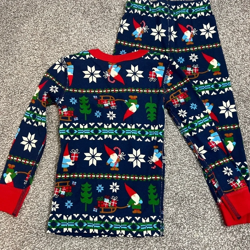 Hanna Andersson Organic Cotton Long John Festive Kids Pajamas NEW  size 3T